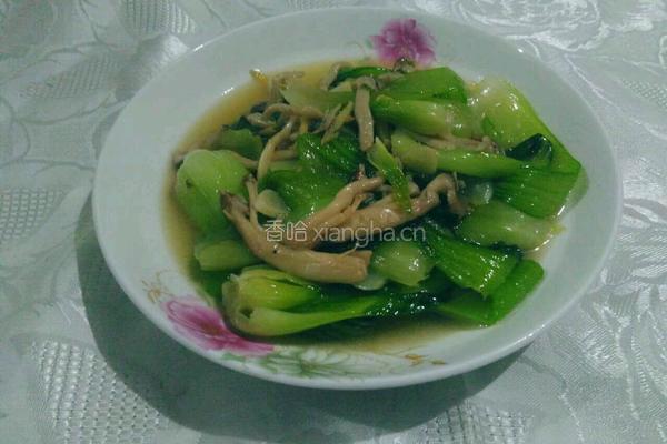 蟹味菇炒油菜的做法图解4