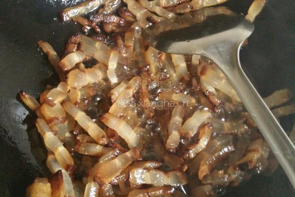 蒜苔炒腊肉的做法图解4