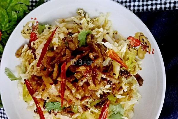 白菜炝肉丝