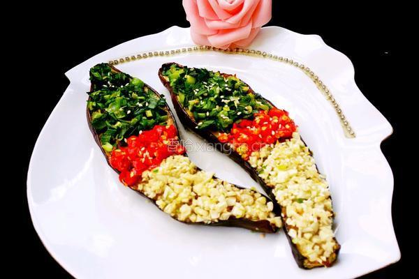 三色烤紫茄的做法图解15