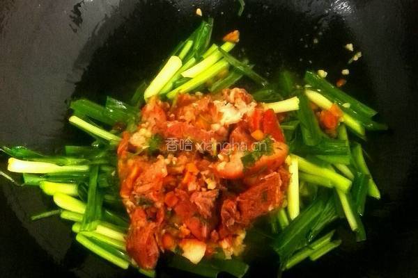 大蒜炒猪头肉的做法图解4