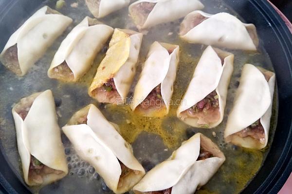 猪肉芹菜大葱馅煎饺的做法图解16