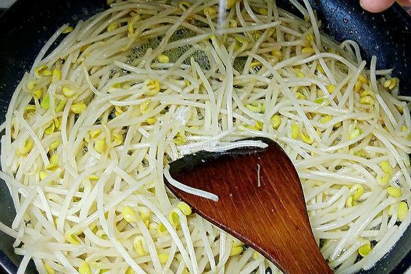 豆芽菜炒青蒜的做法图解6