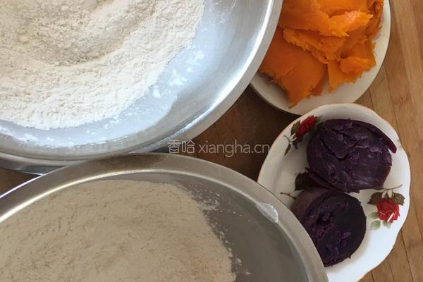 紫薯、南瓜、玫瑰花的做法图解1