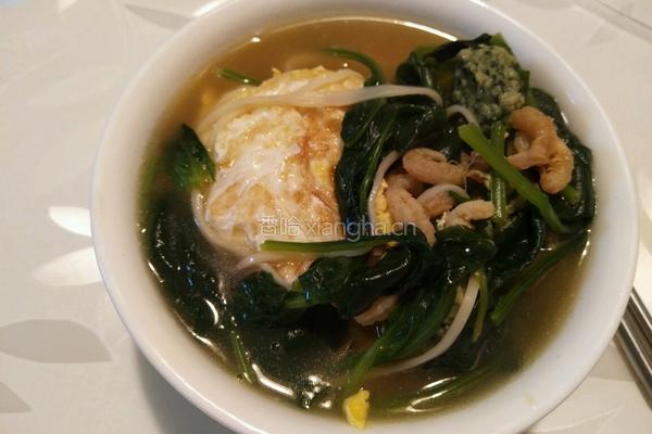 菠菜鸡蛋虾米面条