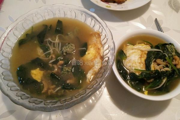 菠菜鸡蛋虾米面条的做法图解11