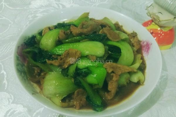 肉片炒油菜