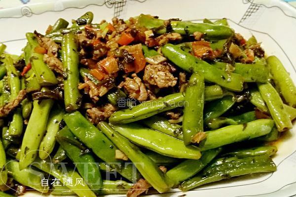 榄菜四季豆的做法图解4