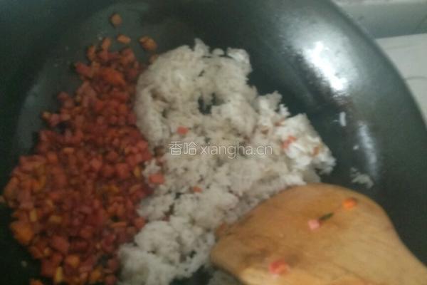 火腿炒饭的做法图解8