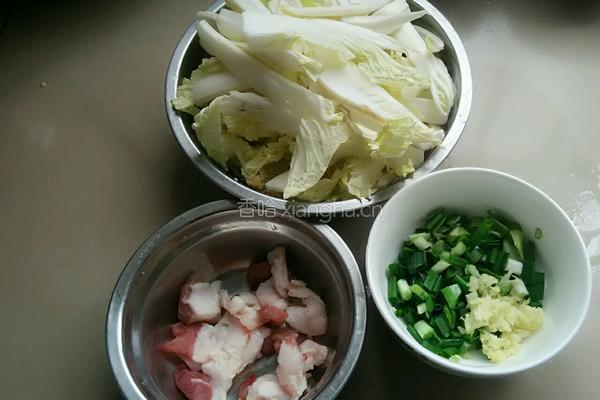 猪肉白菜炖粉条的做法图解1
