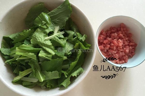 肉末小白菜的做法图解2