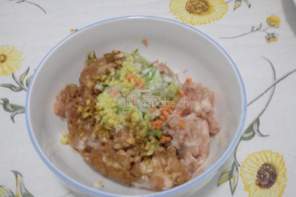 鸡蛋酿肉的做法图解2