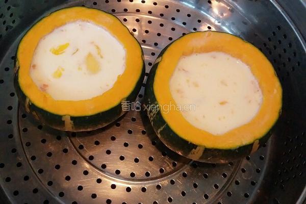南瓜焦糖布丁的做法图解2