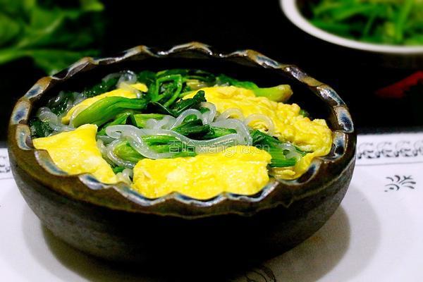 菠菜鸡蛋炖粉条
