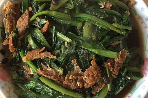 豆豉鲮鱼油麦菜的做法图解9