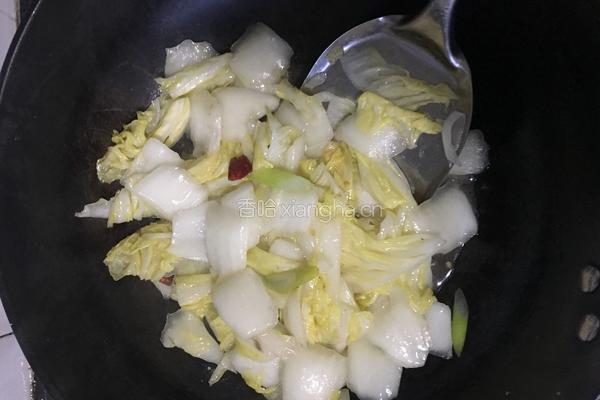 醋溜圆白菜的做法图解5