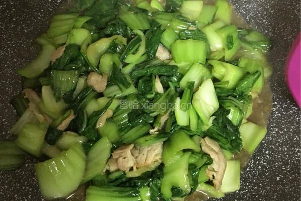 炸肉炒油菜的做法图解6
