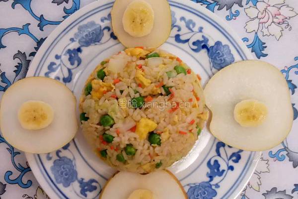 五彩炒饭的做法图解3