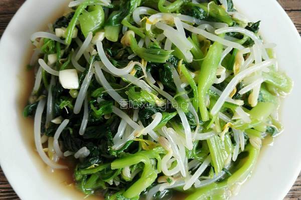 凉拌菠菜豆芽的做法图解6