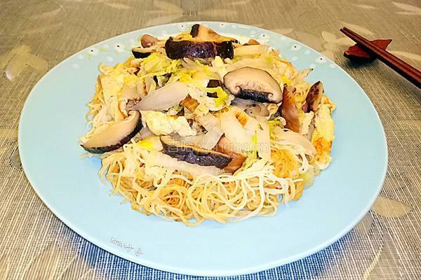 香菇娃娃菜炒银丝面的做法图解15