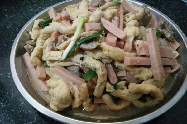 油豆腐炒火腿的做法图解10