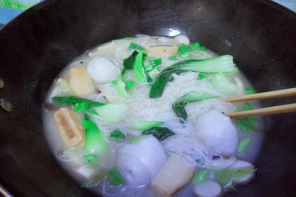 青菜鱼丸面的做法图解10