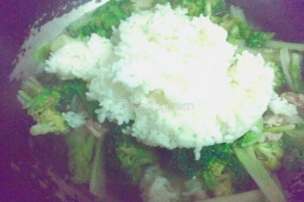 蔬菜豬油炒飯的做法图解3
