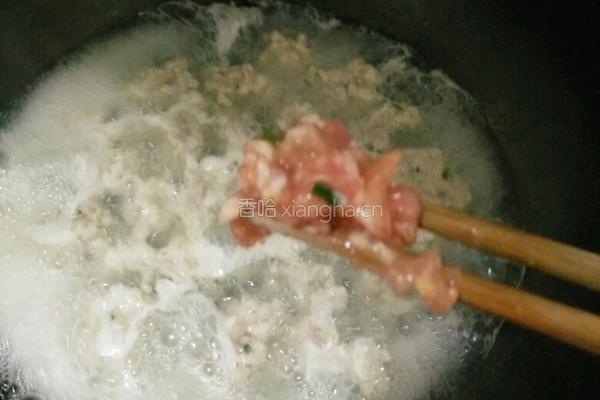 豌豆尖丸子汤的做法图解3
