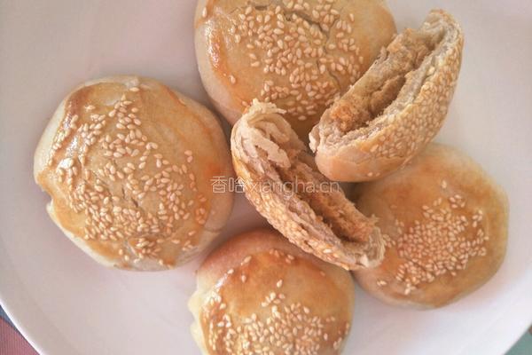 梅干菜和肉松芝麻饼的做法图解19