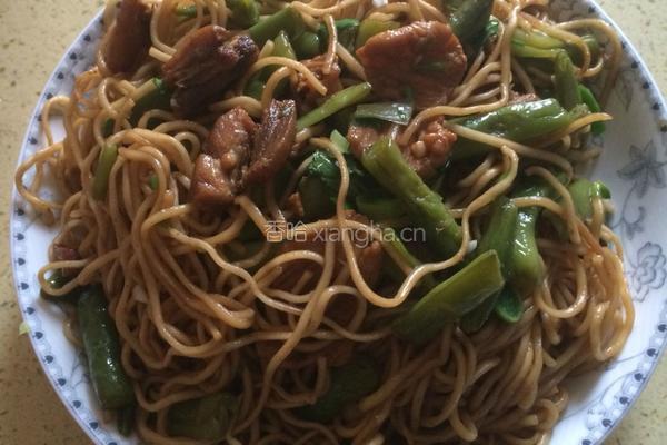 豆角炒肉蒸面条的做法图解13