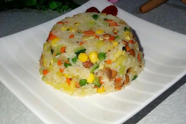 田园菠萝炒饭的做法图解12
