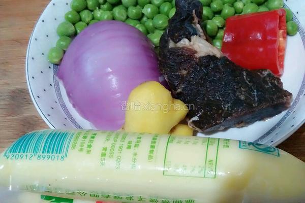 玉子豆腐酿腊香青豆的做法图解1