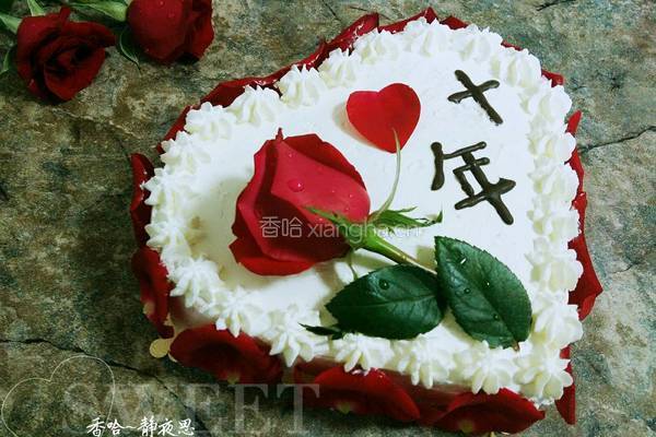 玫瑰花爱心蛋糕的做法图解18