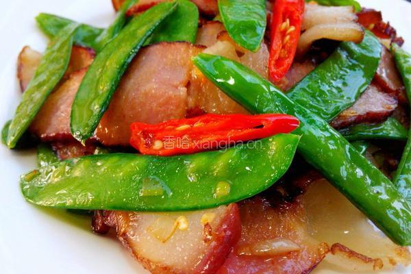 荷兰豆炒腊肉的做法图解11