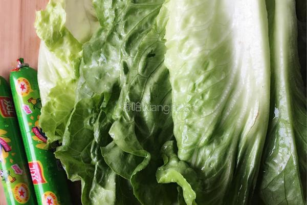 蒜蓉生菜火腿的做法图解1