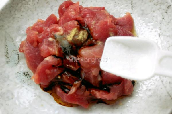 肉片炒儿菜的做法图解4