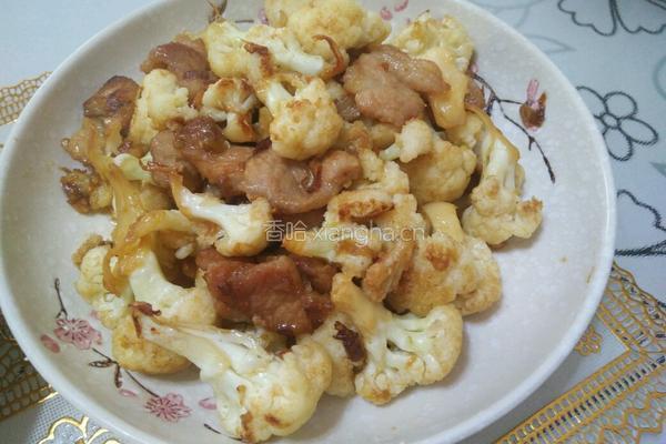 菜花炒肉的做法图解8