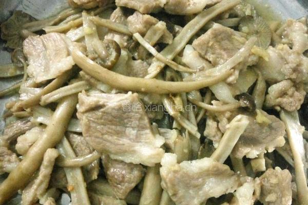 鲜茶树菇炒肉的做法图解8