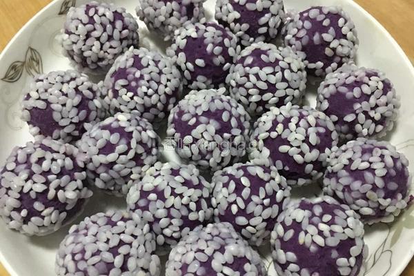 糯米紫薯球的做法图解4