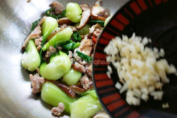 肉末香菇油菜的做法图解13
