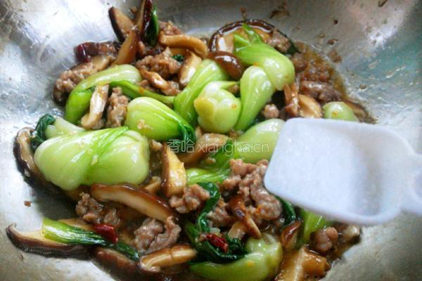 肉末香菇油菜的做法图解15