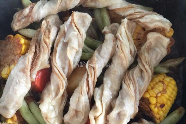 一锅鲜（豆角沾卷子）的做法图解5