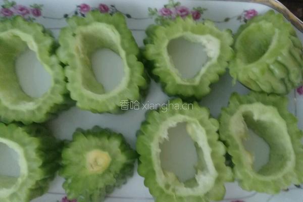 苦瓜圈夹肉的做法图解3