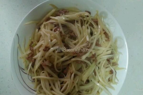 茭白炒肉的做法图解7