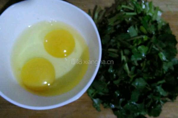 香菜炒鸡蛋的做法图解1