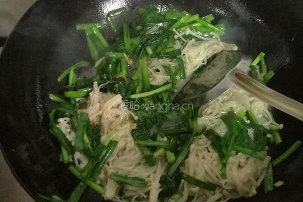 韭菜金针菇的做法图解9