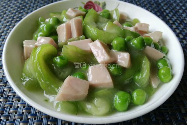 豌豆蛋清肠烩丝瓜的做法图解9