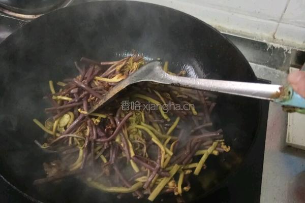 蕨菜炒肉的做法图解5
