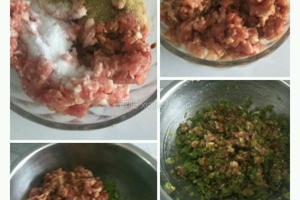 芹菜肉馅锅贴的做法图解4
