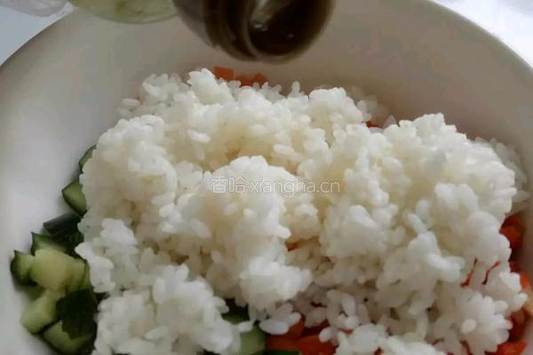 沙拉多彩丁饭团的做法图解3